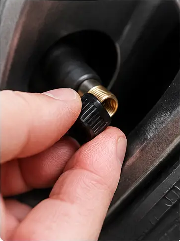 Remove the old valve cap.